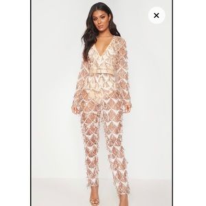 PrettyLittleThing - Sequin Tassel Jumpsuit